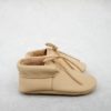 laced sand moccasins side