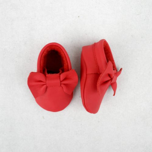 papillon red moccasins over